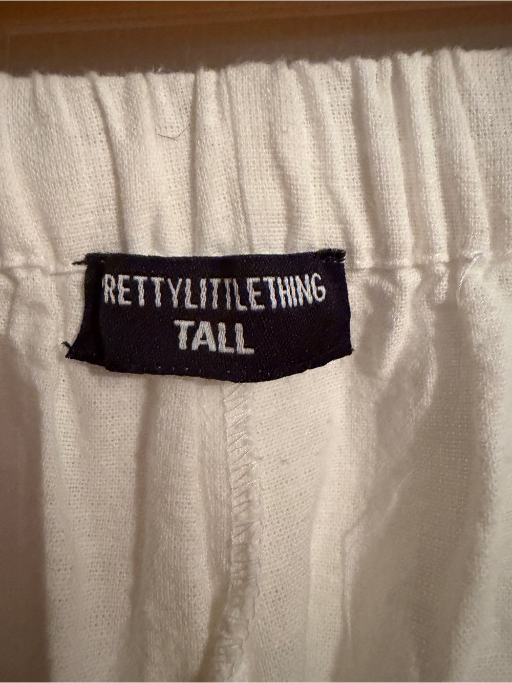 PrettyLittleThing Tall White Womens Pants